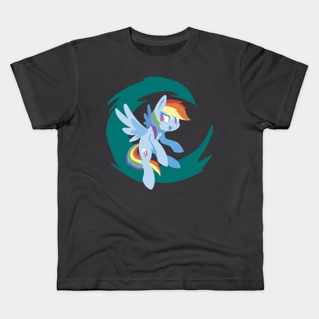 Rainbow Dash Wave Kids T-Shirt by Supermoix